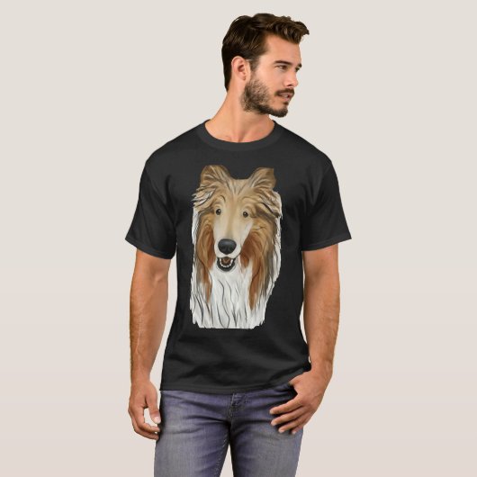 T-shirt Sable Rough Collie Chien (Devant entier)