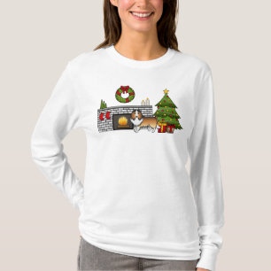 T-shirt Sable Shetland Sheepdog Chien Dans Une Salle De No