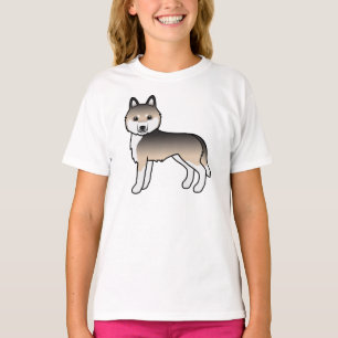 T-shirt Sable Sibérie Husky mignon chien de dessin