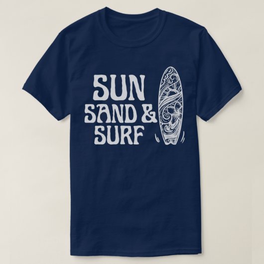 T-shirt Sable Soleil Et Surf Drôle Surf Dit (Design devant)