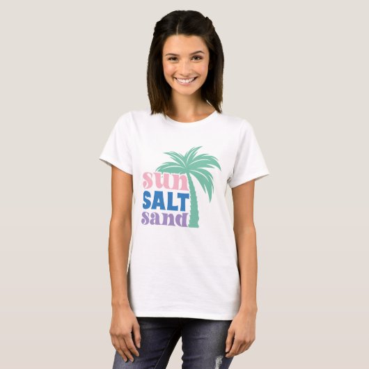 T-shirt Sable Soleil Sand Boho Retro Été (Devant entier)