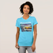 T-shirt Sable, vagues et coucher du soleil de #beachlife (Devant entier)