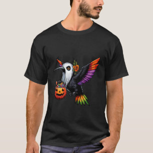 T-shirt Sac à bonbons fantôme de colibri Halloween effraya