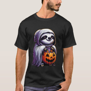 T-shirt Sac à bonbons fantôme de paresseux d'Halloween eff