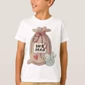 T-shirt Sac à graines d'oiseaux avec cou et coeur (Devant)