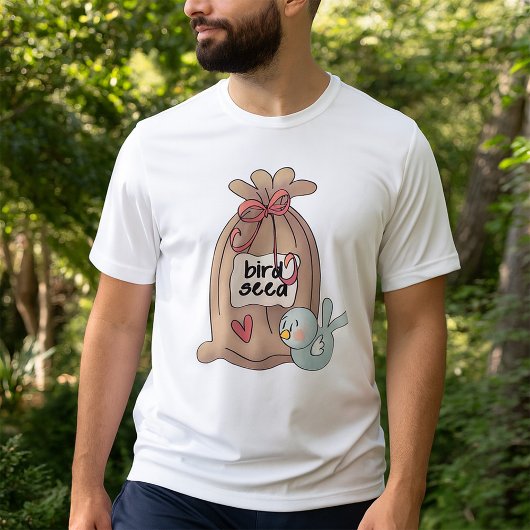 T-shirt Sac à graines d'oiseaux avec cou et coeur