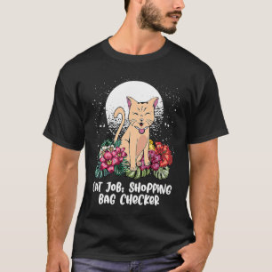 T-shirt Sac à magasiner Checker Chat Maman Chat Papa Humou