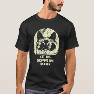 T-shirt Sac à magasiner Checker Chat Maman Chat Papa Humou