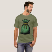 T-shirt Sac d'argent vert (Devant entier)
