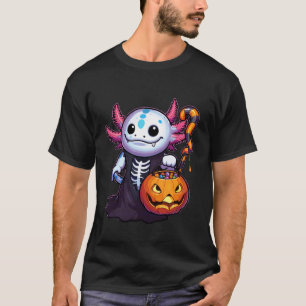 T-shirt Sac de bonbons fantôme d'Axolotl Halloween effraya