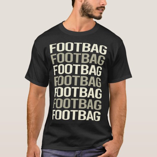 T-shirt Sac en texte blanc Sac hacky Sacker (Devant)