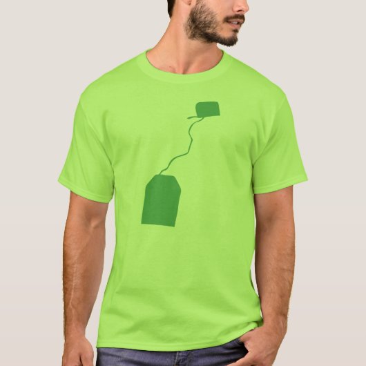 T-shirt Sachet à thé, tasse d'ensachage de T, thé vert, (Devant)