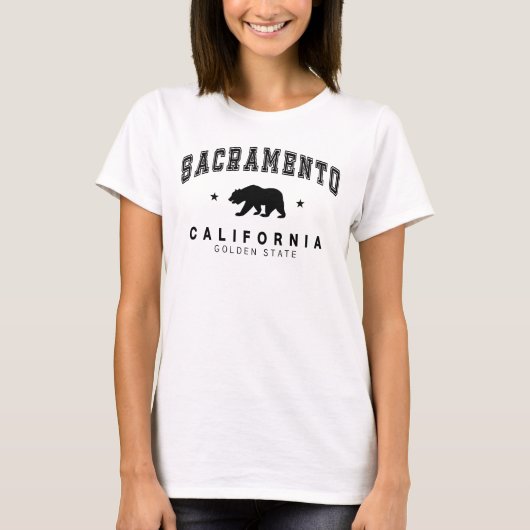T-shirt Sacramento blanc pour femmes - Design d'ours grizz (Devant)