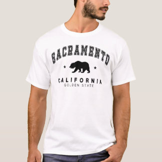 T-shirt Sacramento blanc pour hommes - Design d'ours grizz