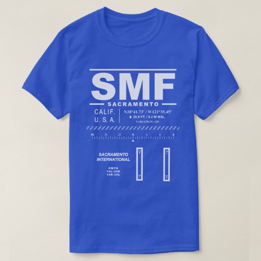 T-Shirt Sacramento International Airport SMF (Design devant)