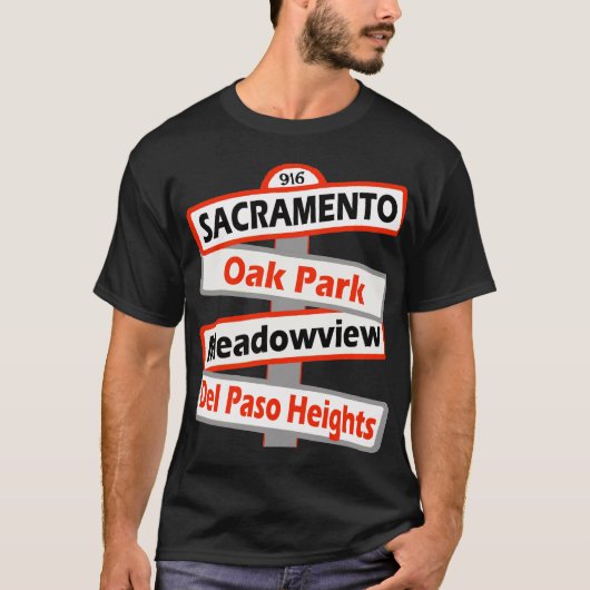 T-shirt Sacramento, Parc de chêne, Meadowview, Del Paso — (Devant)