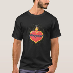 T-shirt Sacré-Cœur de Jésus catholique traditionnel latin