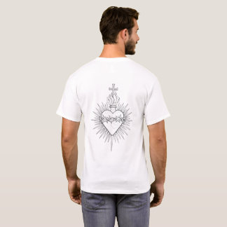T-shirt Sacré-Cœur de Jésus - Dessin au trait chrétien