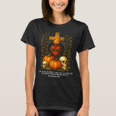 T-shirt Sacred Heart Halloween Jesus Skulls Pumpkins Chris (Devant)