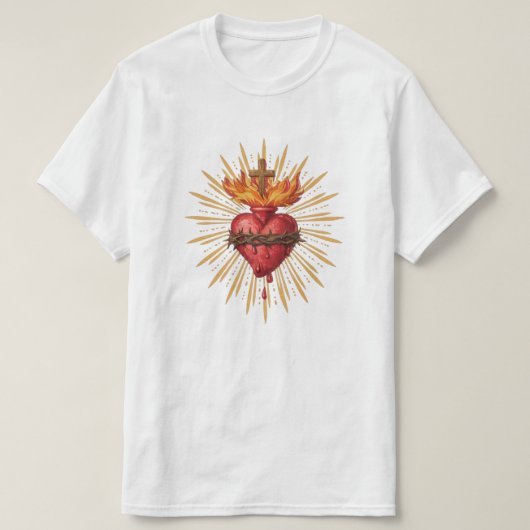 T-shirt Sacred Heart of Jesus Catholic Traditional (Design devant)