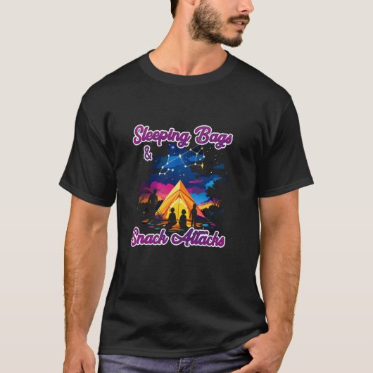 T-SHIRT SACS DE COUCHAGE ET CRISES DE FRITES (Devant)