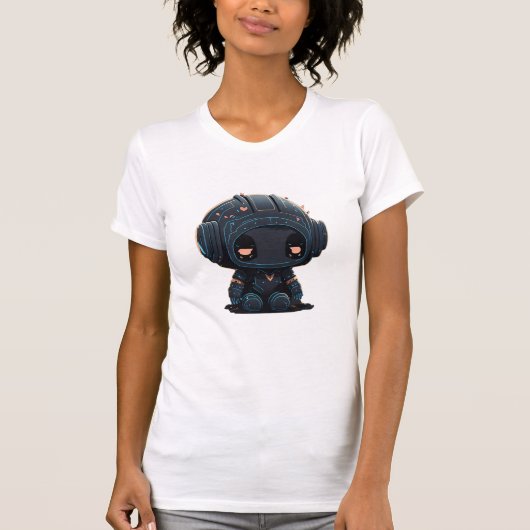 T-shirt ''Sad Blue Minimalist Robot Character'' (Devant)