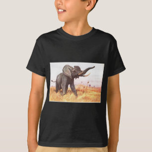T-shirt Safari Africain Jungle Destinée Animaux Eléphants