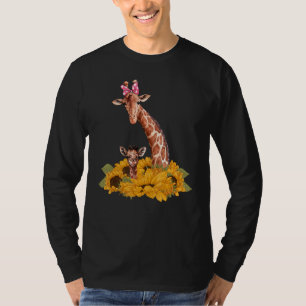 T-shirt Safari Afrique Animaux Enfants Bébé Giraffe Maman