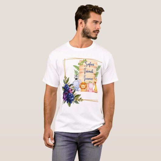 T-shirt Safari amis pour toujours (Devant entier)
