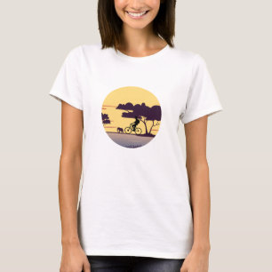 T-shirt Safari Bike Ride au coucher du soleil - Cycliste e