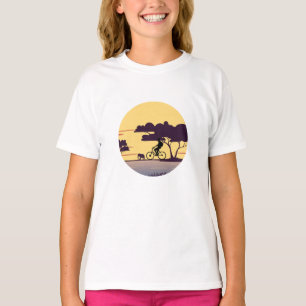 T-shirt Safari Bike Ride au coucher du soleil - Cycliste e