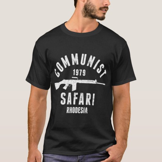 T-shirt Safari communiste 1979 Rhodesia Light Infantry (Devant)