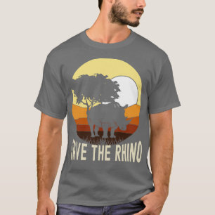 T-shirt Safari en voie de disparition Sauvez le Rhino