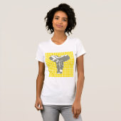 T-shirt Safari Jaune Doré Dot avec Eléphant Pop Art (Devant entier)