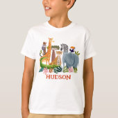 T-shirt Safari jungle animals boy birthday (Devant)