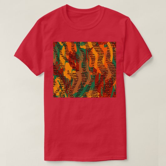 T-shirt Safari Mélangé À L'Impression Traditionnelle Afric (Design devant)