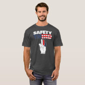 T-shirt Safety Third Funny Missing Finger Safety Third (Devant entier)