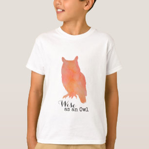T-shirt Sage comme un hibou typographique aquarelle