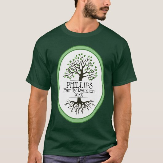 T-shirt Sage Green Family Tree Réunion familiale (Devant)