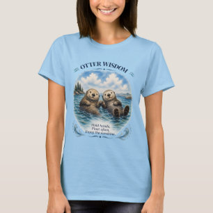 T-shirt Sagesse de la loutre Aquarelle Inspirante