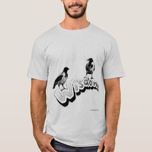 T-shirt Sagesse - Deux corbeaux sages sur un arrière - pla (Devant)