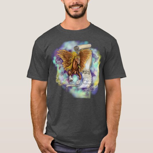 T-shirt Sagesse d'un pegasus, Tête noire (Devant)