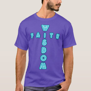 T-shirt Sagesse Et Foi Croix Néon Symbole Typographie