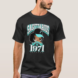 T-shirt Sagittaire 1971 Afro Queen Zodiaque Anniversaire S