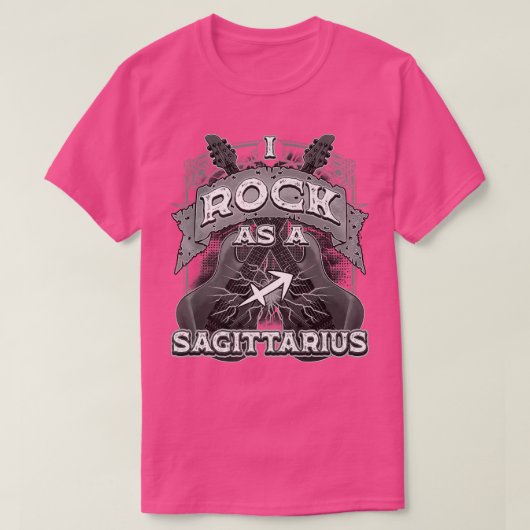 T-shirt Sagittaire Guitare I Rock As Sagittarius Zodiac (Design devant)