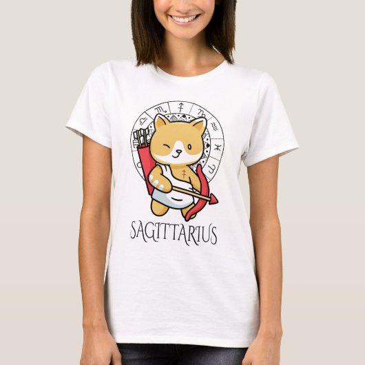 T-shirt Sagittaire Zodiak Femmes Blanc (Devant)