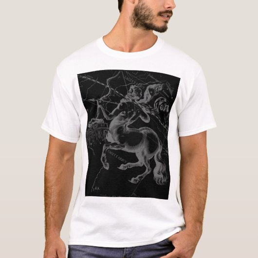 T-shirt Sagittarius carte de constellation par Hevelius su (Devant)