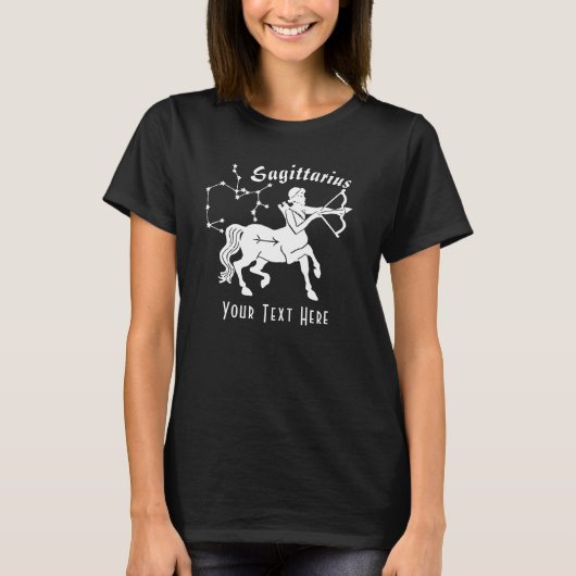 T-shirt Sagittarius Centaur Constellation Texte d'annivers (Devant)