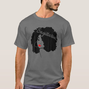 T-shirt Sagittarius Girl Zodiac Afro Queen Black Women Bir