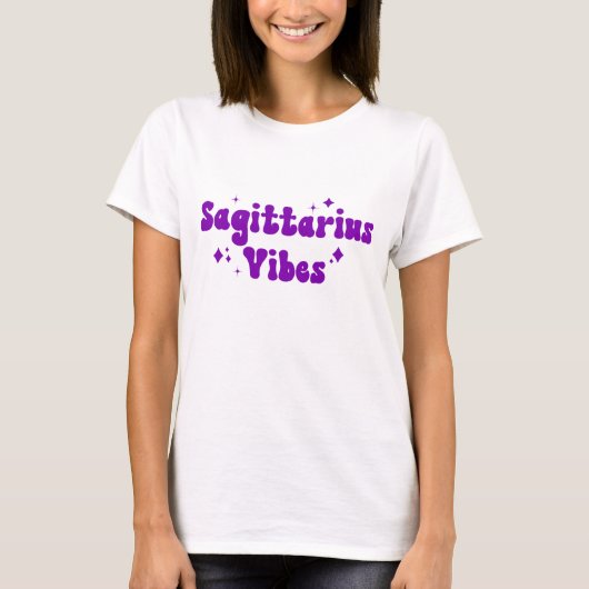 T-shirt Sagittarius Vibes Zodiaque Astrologie Étoiles viol (Devant)